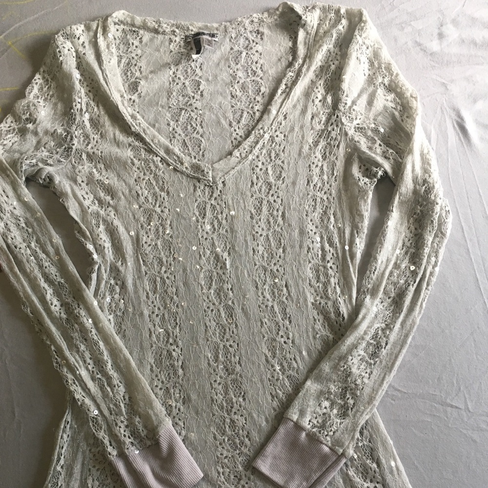 BKE Gray with Sequins Shirt